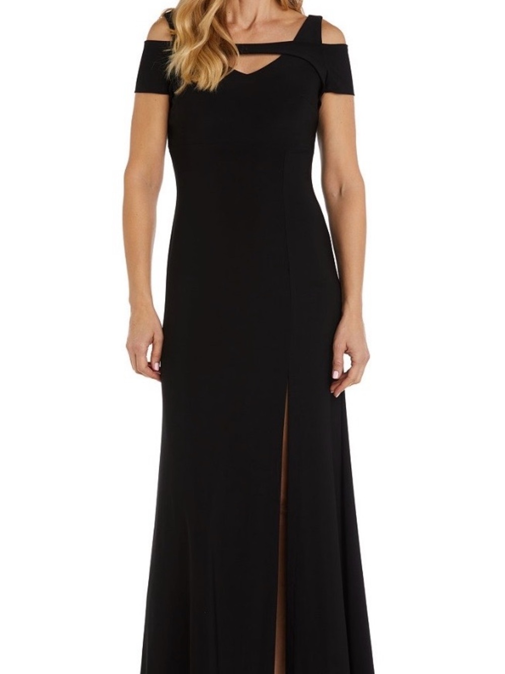 Night Way Collections Black Cold-Shoulder Maxi Dress